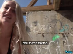 素人, アメリカ人, ビーチ, ビキニ, バック, アウトドア, 公共, ショートヘア