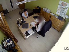 お尻, 茶髪の, チェコ, オナニー, オフィス, ハメ撮り, オマンコ, ティーン