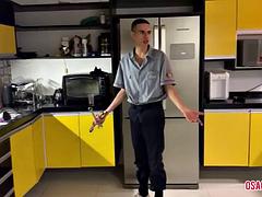 Naughty maid catches boss fucking firefighter