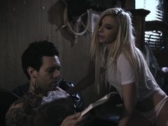 Anal, Blonde, Collège université, Petite femme, Piercing, Tatouage