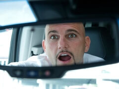 ぽっちゃり, 黒人, フェラチオ, 巨乳な, 車, デブ, なめる, 淫乱熟女