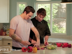 College Jock's Cooking Lesson ends in Erotic First Gay