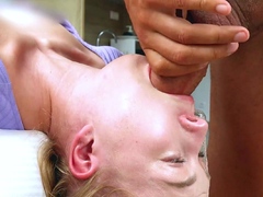 BLONDE TEEN Gets Balls Deep Gagging Face Fuck