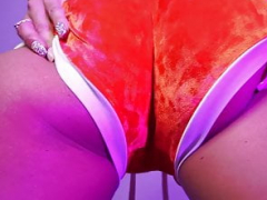 GODDESS ROSIE REED Ebony Tush Worship JOI Orange Shorts