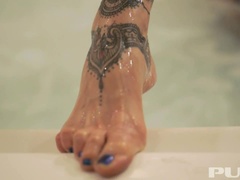 最高, デカパイ, 茶髪の, レズビアン, 下着, いじめ, 三人, 濡れ