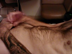 Enthousiasteling, Sperma shot, Homo, Harig, Masturbatie, Feest, Alleen, Tatoeage