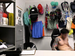 Splendid babe spanked and fucked by a security officer