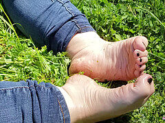 ぽっちゃり, 足, 怪物, アウトドア, 公共, 一人