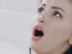 デカチン, フェラチオ, 茶髪の, チン, 指いじり, なめる, オマンコ