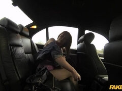 Big tits, Blowjob, Car, Girlfriend, Outdoor, Pov, Pussy, Uniform