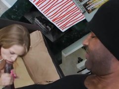 Petite Alyssa Branch takes bbc down her throat & up her pussy