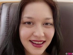 Braunhaarige, Leder, Masturbation, Orgasmus, Solo