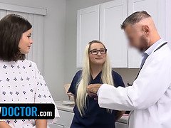 Sucer une bite, Exam, Grosse, Femelle, Hd, Infirmière, Chatte, Nénés