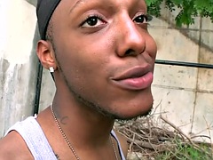Anal, Verga grande, Negro, Mamada, Ébano, Gay, Interracial, Al aire libre