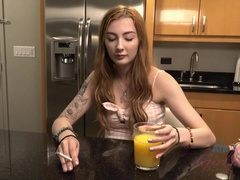 Megan is so excited to start her vacation with you.