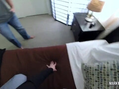 Tiny Spunk Dumpster Cockslut Jay Taylor disciplined by two immense Dicks