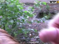 Sperma in gezicht, Buiten, Doordringend, Tiener, Trio