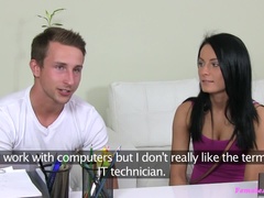 Sucer une bite, Couple, Femelle, Léchez, Masturbation, Chatte, Voyeur, Mouillée