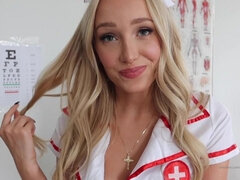 Leie, Blondine, Blasen, Spermaladung, Selbstgemacht, Krankenschwester, Pov