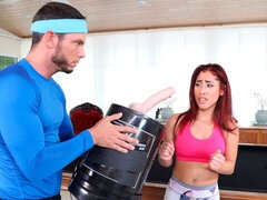 Blasen, Süss, Hundestellung, Handjob, Natürlichen titten, Rotschopf, Titten, Spielzeuge