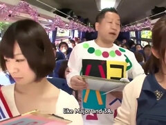 バス, 巨乳な, イマラチオ, グループ, Hd, 日本人, 乳首, オーガズム