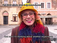 Tschechisch, Brille, Oma, Lingerie, Reif, Rotschopf, Strümpfe