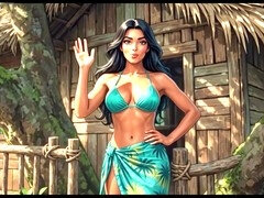 Jungle girl, loud moaning orgasm, jungle