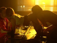 Blond, Bruinharig, Hondjeshouding, Vingeren, Hd, Latijnse vrouw, Klein, Trio