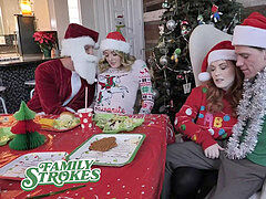 FamilyStrokes - big orbs Stepmom And Stepdaughter Get boned For Christmas