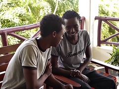 Afrikanisch, In den arsch, Schwarz, Blasen, Schwarz, Schwul, Interrassisch, Eng