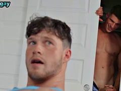 Ass-fucked gay guy gets his tight anal hole pounded by a huge dick