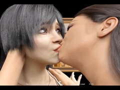 3d, アスtoマウス, デカ尻, ゲーム, キス, レズビアン, ヤリマンの