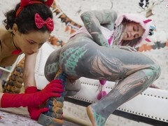 アナル, 変態, エクストリーム, 挿入, オナニー, ガリガリ, タトゥー