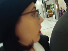 素人, 美人, フェラチオ, イく瞬間, イマラチオ, チン, 顔射, 公共