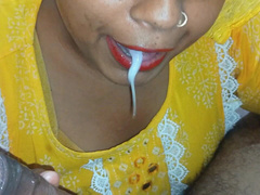 Grosse bite, Sucer une bite, Couple, Éjaculer dans la bouche, Tir de sperme, Fait maison, Indienne, Nue