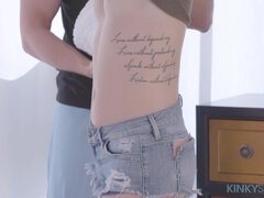 Blonde, Européenne, Massage, Seins naturels, Petite femme, Nénés