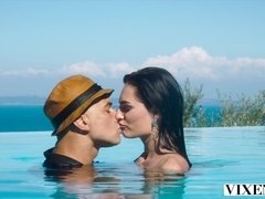Cute slender brunette hardcore porn video