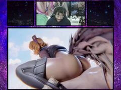 Wonder nymph rides hard cock, Squirrel Girl does reverse cowgirl, and Leelah gets creampied in FF threesome