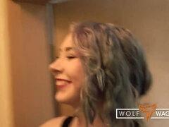 Cute teen Jessii van Riva dicked down in the stairwell! WOLF WAGNER CASTING