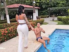 My girlfriend makes my stepsister ride my cock for a hardcore threesome - Max Betancur, &