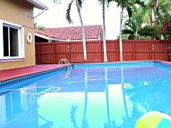 Tetas grandes, Negro, Mamada, Tetona, Ébano, Piscina