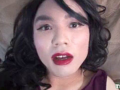 素人, アジア人, ヒール, オナニー, シーメール, 一人