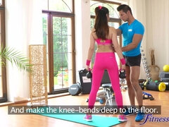 美女, フェラチオ, 茶髪の, バック, ヨーロピアン, ジム, オマンコ, 教師