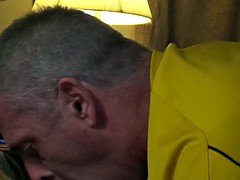Using a faggot's throat and mouth