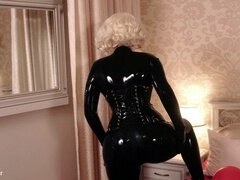 Enthousiasteling, Kont, Vies praten, Dominante vrouw, Duits, Latex, Masturbatie, Spandexonderbroek