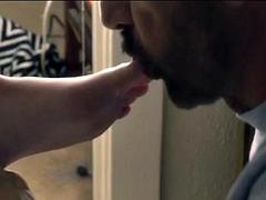 美女, ブロンド, フェラチオ, 中出し, ソフトコア, ティーン