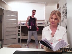 Watch Diana Douglas get her young student's clothes drenched in hot tea
