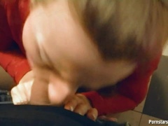 Blonde, Blowjob, Facial, Glasses, Handjob, Pov, Public, Reality