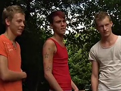 Muscle Dan Jenkins ass fucked by nasty twinks in foursome