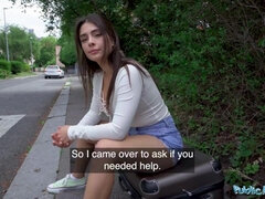 Public Agent Brunette Pornstar Tru Kait Fuck outdoors by a stranger with cash - Tru kait